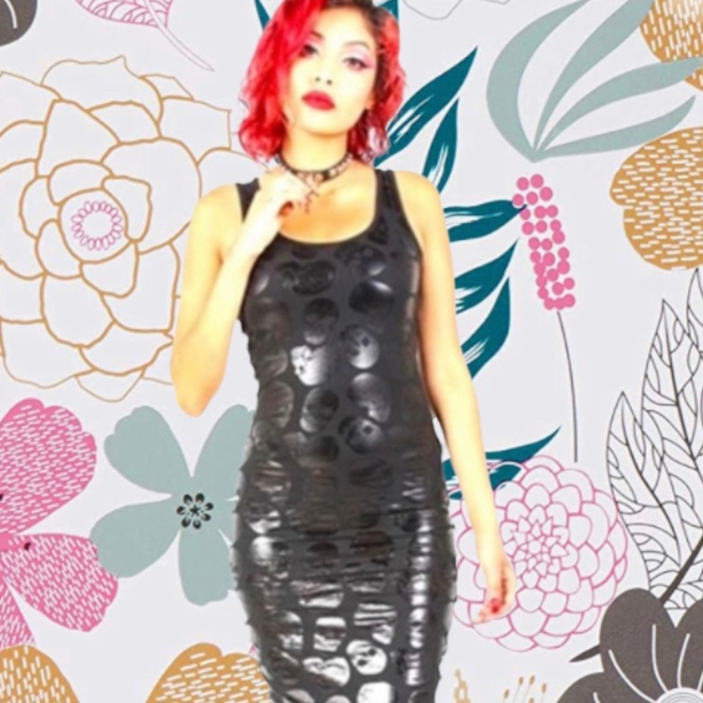 NEW Iron Fist Skull Print Maxi Dress in black